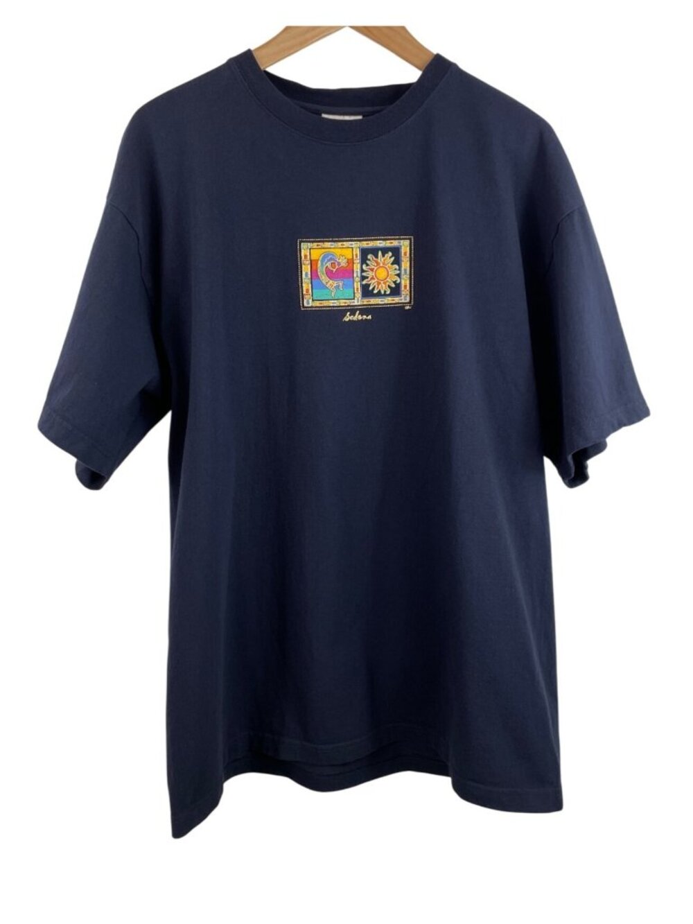 Vintage BNK Wear Sedona Graphic T-Shirt Navy Blue Short Sleeve X-Large Cotton